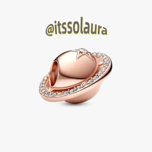 Pandora Planet Saturn Sparkling Star Charm